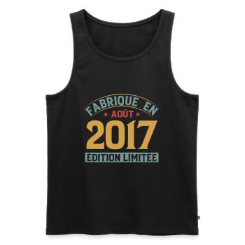 Fabriqué En Août 2017 Édition Limitée - Débardeur bio Premium Homme - noir - Devant - Michal (187cm)