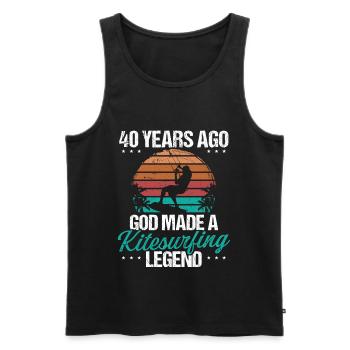 40 Birthday Kitesurf Legend Kiteboard 40 Year Old - Men's Premium Organic Tank Top - black - Front - Michal (187cm)
