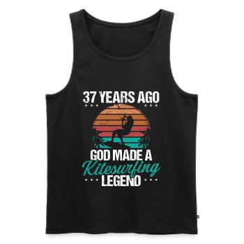 37 Birthday Kitesurf Legend Kiteboard 37 Year Old - Men's Premium Organic Tank Top - black - Front - Michal (187cm)
