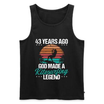 43 Birthday Kitesurf Legend Kiteboard 43 Year Old - Männer Premium Bio Tank Top - Schwarz - Vorne - AI Model Male 178 light (178cm)