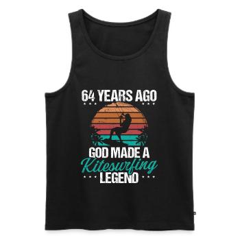 64 Birthday Kitesurf Legend Kiteboard 64 Year Old - Männer Premium Bio Tank Top - Schwarz - Vorne - AI Model Male 178 light (178cm)