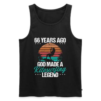 66 Birthday Kitesurf Legend Kiteboard 66 Year Old - Männer Premium Bio Tank Top - Schwarz - Vorne - Michal (187cm)