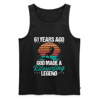 61 Birthday Kitesurf Legend Kiteboard 61 Year Old - Männer Premium Bio Tank Top - Schwarz - Vorne - Michal (187cm)