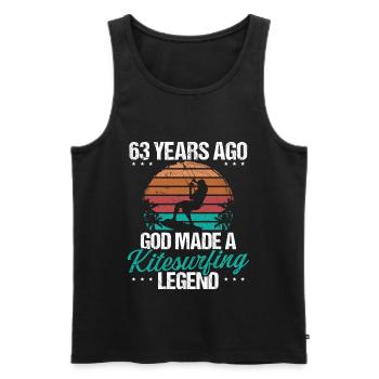 63 Birthday Kitesurf Legend Kiteboard 63 Year Old - Männer Premium Bio Tank Top - Schwarz - Vorne - AI Model Male 178 light (178cm)