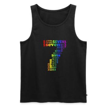 Seven 7th Birthday | Coldorful Words Themed - Männer Premium Bio Tank Top - Schwarz - Vorne - Michal (187cm)