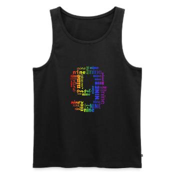 Nine 9th Birthday | Coldorful Words Themed - Männer Premium Bio Tank Top - Schwarz - Vorne - Michal (187cm)