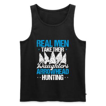 Arrowhead Hunting Real Men Collectionneur d’artefacts - Débardeur bio Premium Homme - noir - Devant - Michal (187cm)