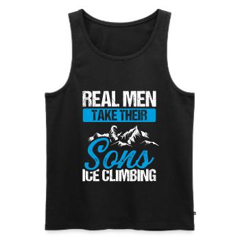 Ice Climber Real Men take their Sons Ice - Männer Premium Bio Tank Top - Schwarz - Vorne - Michal (187cm)