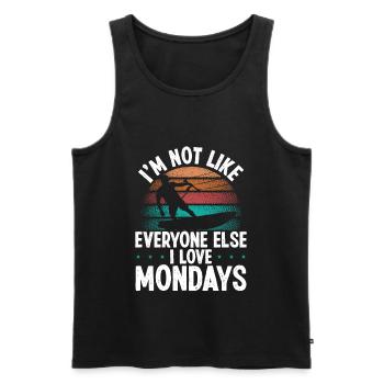Vintage I love Mondays Funny Kiteboarder Kite - Men's Premium Organic Tank Top - black - Front - Michal (187cm)