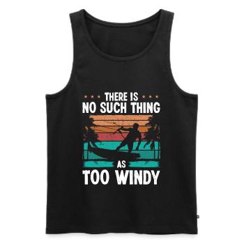 Kiteboarding Vintage Too windy Kiteboarder Kite - Men's Premium Organic Tank Top - black - Front - AI Model Male 178 light (178cm)
