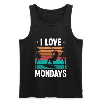 Kiteboarder Vintage I love Mondays Humor Kite - Men's Premium Organic Tank Top - black - Front - Michal (187cm)
