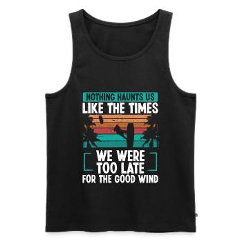 Kiteboarder Vintage Kite Strong Wind Kitesurfing - Men's Premium Organic Tank Top - black - Front - Michal (187cm)