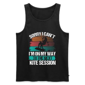 Kiteboarder Kite Session Désolé je ne peux pas VintageKiteb - Débardeur bio Premium Homme - noir - Devant - Michal (187cm)