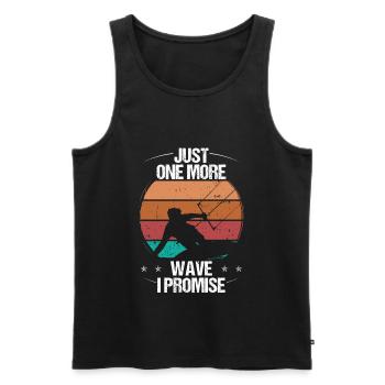 Just one more Wave I promise Kiteboarder Kite - Männer Premium Bio Tank Top - Schwarz - Vorne - AI Model Male 178 light (178cm)