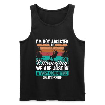 Kiteboarder Committed Relationship Vintage Kite - Männer Premium Bio Tank Top - Schwarz - Vorne - Michal (187cm)