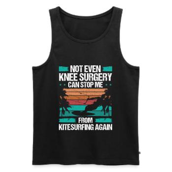 Kiteboarder Knee Surgery cant stop me InjuryKitebo - Männer Premium Bio Tank Top - Schwarz - Vorne - Michal (187cm)