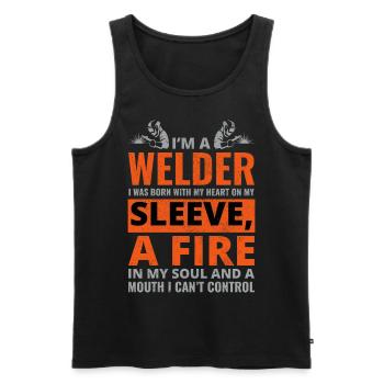 Weld Welding Welder Metal Construction Ironworker - Men's Premium Organic Tank Top - black - Front - Michal (187cm)