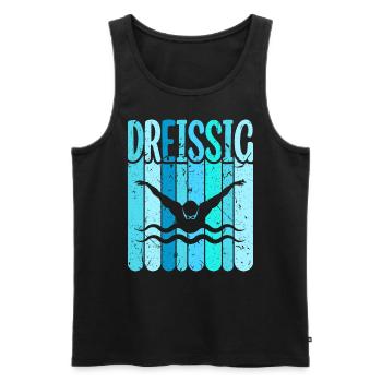 Schwimmen 30 Geburtstag Wasserratte Schwimm - Männer Premium Bio Tank Top - Schwarz - Vorne - AI Model Male 178 light (178cm)