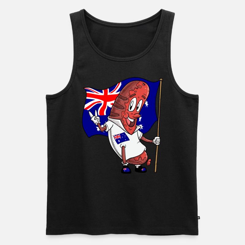 Australische Schweinsbratwurst - Männer Premium Bio Tank Top - Schwarz
