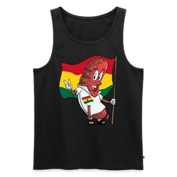 Porc du Ghana Bratwurst - Débardeur bio Premium Homme - noir - Devant - Michal (187cm)