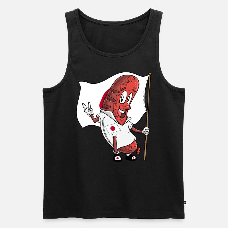 Japanische Schweinsbratwurst - Männer Premium Bio Tank Top - Schwarz