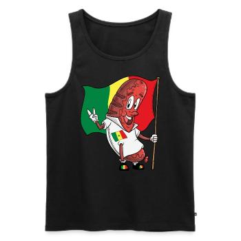 Senegalese Pork Bratwurst - Men's Premium Organic Tank Top - black - Front - AI Model Male 178 light (178cm)