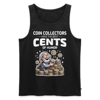 Coin Collecting Collector Numismatic Numismatist - Men's Premium Organic Tank Top - black - Front - Michal (187cm)