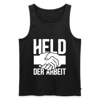 Held der Arbeit DDR Ostdeutschland - Männer Premium Bio Tank Top - Schwarz - Vorne - Michal (187cm)
