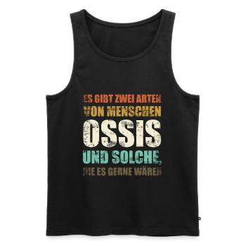 Zwei Arten von Menschen Ossis DDR Ostdeutschland - Männer Premium Bio Tank Top - Schwarz - Vorne - AI Model Male 178 light (178cm)