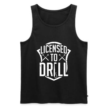 License Drill Funny Dentist Dental Assistant Teeth - Men's Premium Organic Tank Top - black - Front - Michal (187cm)
