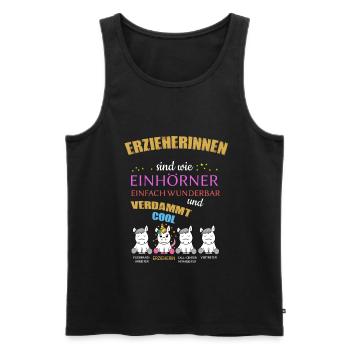 Erzieherinnen sind wie Einhörner verdammt Cool - Männer Premium Bio Tank Top - Schwarz - Vorne - Michal (187cm)