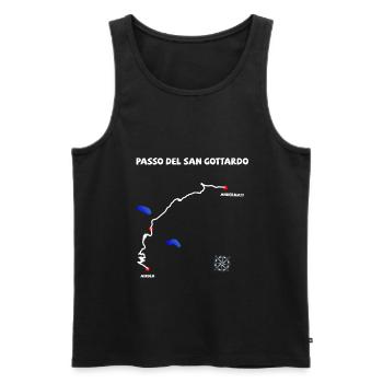 Gotthard Pass Passo del San Gottardo Serpentine - Men's Premium Organic Tank Top - black - Front - AI Model Male 178 light (178cm)