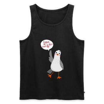 Moin love peace möwe Norden lustig Spruch Geschenk - Männer Premium Bio Tank Top - Schwarz - Vorne - Michal (187cm)