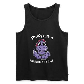 First Baby Player 1 has the game Entering Baby - Men's Premium Organic Tank Top - black - Front - Michal (187cm)