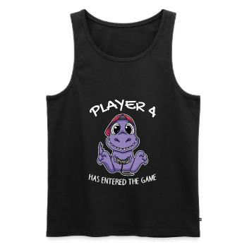 Viertes Baby Spieler 4 Kind Baby Dinosaurier - Männer Premium Bio Tank Top - Schwarz - Vorne - Michal (187cm)