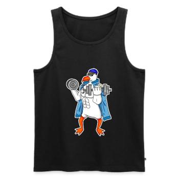 Seagull seagull sailor captain fitness dumbbell - Men's Premium Organic Tank Top - black - Front - AI Model Male 178 light (178cm)