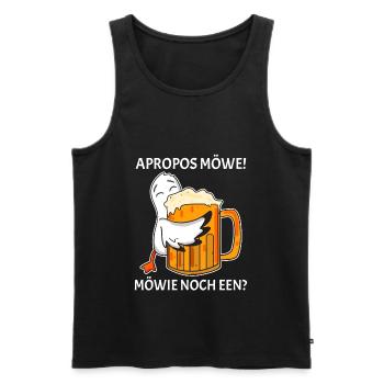 Apropos Möwe Möwie noch een Plattdeutsch Norden - Männer Premium Bio Tank Top - Schwarz - Vorne - Michal (187cm)