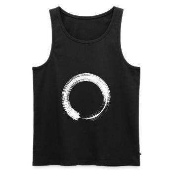 Circle design icon brush white - Men's Premium Organic Tank Top - black - Front - AI Model Male 178 light (178cm)