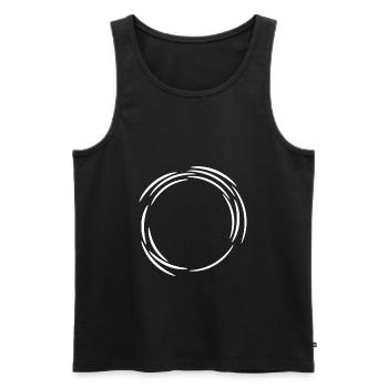 Circle design icon white line lines - Men's Premium Organic Tank Top - black - Front - AI Model Male 178 light (178cm)