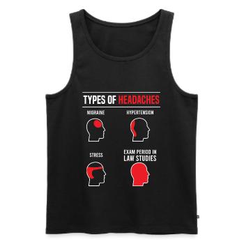 Law student types of headaches funny sayings - Men's Premium Organic Tank Top - black - Front - Michal (187cm)