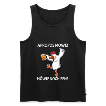 Apropos Möwe Möwie noch een Plattdeutsch Spruch - Männer Premium Bio Tank Top - Schwarz - Vorne - Michal (187cm)
