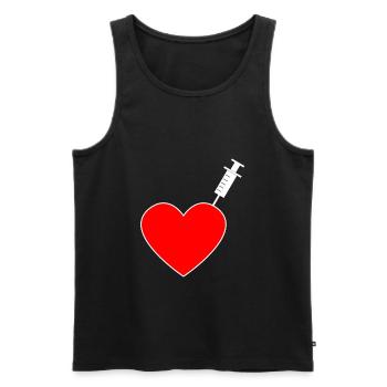 Vaccination - I am vaccinated - Men's Premium Organic Tank Top - black - Front - AI Model Male 178 light (178cm)