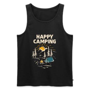 Happy Camping Holiday in a Tent - Camper Outfit - Men's Premium Organic Tank Top - black - Front - Michal (187cm)