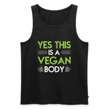 veganer Körper Vegan Veganer - Männer Premium Bio Tank Top - Schwarz - Vorne - AI Model Male 178 light (178cm)