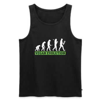 Vegan Evolution Veganer - Männer Premium Bio Tank Top - Schwarz - Vorne - Michal (187cm)