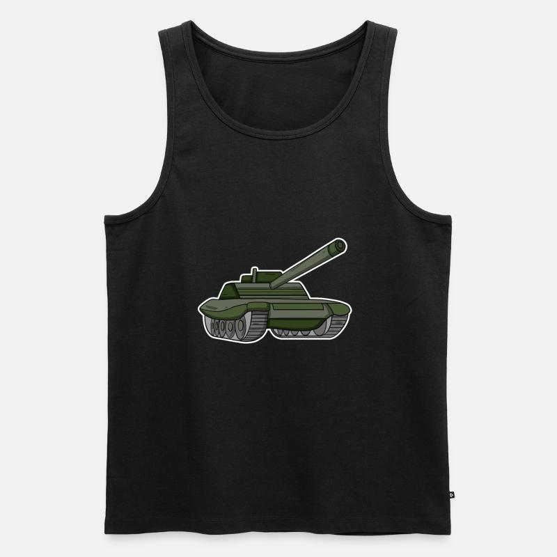 Panzer - Männer Premium Bio Tank Top - Schwarz