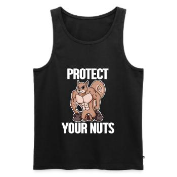 Lustiges Eichhörnchen Geschenk - Männer Premium Bio Tank Top - Schwarz - Vorne - AI Model Male 178 light (178cm)