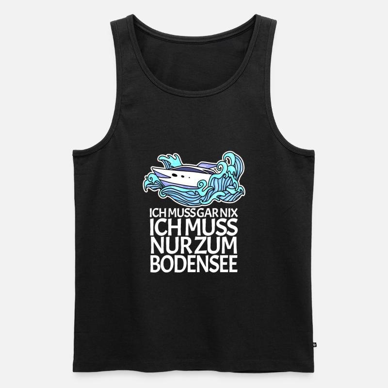 Bodensee - Männer Premium Bio Tank Top - Schwarz