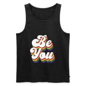 Be You Gay Pride Gay CSD Arc-en-ciel - Débardeur bio Premium Homme - noir - Devant - Michal (187cm)