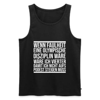 Lustiger Spruch Für Faulenzer - Männer Premium Bio Tank Top - Schwarz - Vorne - AI Model Male 178 light (178cm)